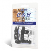 Утяжка на пенис на замочке Duo Cock And Ball Lock - BlueLine - купить с доставкой в Красногорске