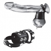 Утяжка на пенис и мошонку Cock Ring With 1.5  Ball Stretcher And Optional Weight Ring - BlueLine - купить с доставкой в Красногорске