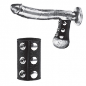 Чёрная утяжка на кнопках 100% PVC STRAP WITH METAL SNAP - BlueLine - купить с доставкой в Красногорске