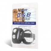 Утяжка на пенис с клёпками Duo Snap Cock And Ball Ring - BlueLine - купить с доставкой в Красногорске