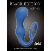 Синее эрекционное кольцо с анальной пробкой Double Pleasure Anal Plug - Lola Games - в Красногорске купить с доставкой