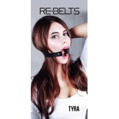 Чёрный кожаный чокер-кляп Tyra Black - Rebelts - купить с доставкой в Красногорске