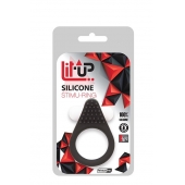 Чёрное эрекционное кольцо LIT-UP SILICONE STIMU RING 1 BLACK - Dream Toys - в Красногорске купить с доставкой