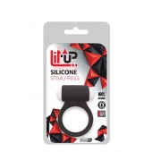 Чёрное эрекционное виброкольцо LIT-UP SILICONE STIMU RING 3 BLACK - Dream Toys - в Красногорске купить с доставкой
