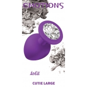 Большая фиолетовая анальная пробка Emotions Cutie Large с прозрачным кристаллом - 10 см. - Lola Games - купить с доставкой в Красногорске