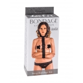 Ошейник с длинной лентой и наручниками Strap Bondage Kit Plus Size - Lola Games - купить с доставкой в Красногорске
