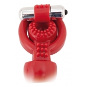 Красная вибронасадка с анальным стимулятором - ToyFa - в Красногорске купить с доставкой
