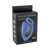 Синее эрекционное кольцо с анальной пробкой Button Anal Plug - Lola Games - в Красногорске купить с доставкой