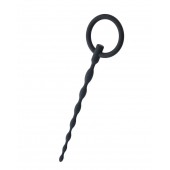 Чёрный уретральный плаг с кольцом - ToyFa - купить с доставкой в Красногорске