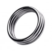 Металлическое эрекционное кольцо с рёбрышками размера L - ToyFa - в Красногорске купить с доставкой