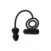 Чёрное эрекционное кольцо с вибропулькой и анальным хвостом - Erotist Adult Toys - в Красногорске купить с доставкой