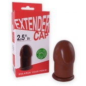 Коричневый латексный удлинитель пениса 2.5 in - Sitabella - в Красногорске купить с доставкой