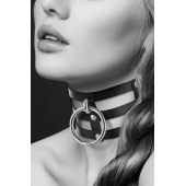 Чёрный тройной чокер с большим кольцом - Bijoux Pour Toi - купить с доставкой в Красногорске