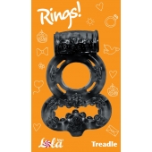 Чёрное эрекционное кольцо Rings Treadle с подхватом - Lola Games - в Красногорске купить с доставкой