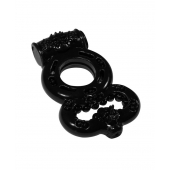 Чёрное эрекционное кольцо Rings Treadle с подхватом - Lola Games - в Красногорске купить с доставкой