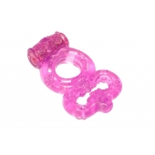 Розовое эрекционное кольцо Rings Treadle с подхватом - Lola Games - в Красногорске купить с доставкой