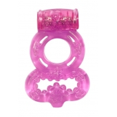 Розовое эрекционное кольцо Rings Treadle с подхватом - Lola Games - в Красногорске купить с доставкой