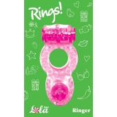 Розовое эрекционное кольцо с вибрацией Rings Ringer - Lola Games - в Красногорске купить с доставкой