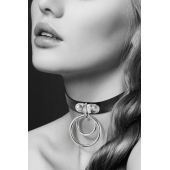 Черный чокер с двумя кольцами - Bijoux Pour Toi - купить с доставкой в Красногорске