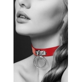 Красный узенький чокер с кольцом - Bijoux Pour Toi - купить с доставкой в Красногорске