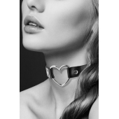 Чёрный чокер с кольцом в форме сердца - Bijoux Pour Toi - купить с доставкой в Красногорске