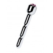 Серебристый уретральный плаг со стразом - 7 см. - ToyFa - купить с доставкой в Красногорске