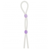Прозрачное эрекционное кольцо-лассо SILICONE LASSO COCK RING DUAL BEADS - NMC - в Красногорске купить с доставкой