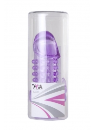 Закрытая фиолетовая насадка с 2 отростками - 13 см. - Toyfa Basic - в Красногорске купить с доставкой