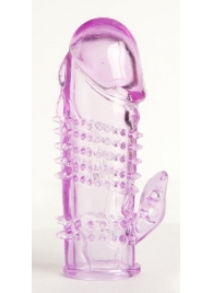 Фиолетовая насадка с коготком и шипами - 13 см. - Toyfa Basic - в Красногорске купить с доставкой