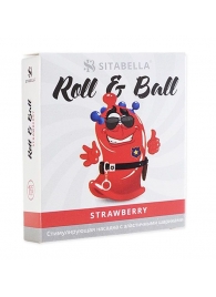 Стимулирующий презерватив-насадка Roll   Ball Strawberry - Sitabella - купить с доставкой в Красногорске
