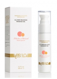 Универсальный массажный гель-смазка Allover Delicious Massage Gel с ароматом персика и аброкоса - 50 мл. - YESforLOV - купить с доставкой в Красногорске