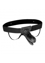 Полый страпон с двумя отростками и вибрацией Unisex Vibrating Hollow Strap-On Double Penetrating Dildo - 17,8 см. - Lux Fetish - купить с доставкой в Красногорске
