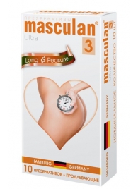Розовые презервативы Masculan Ultra Long Pleasure с колечками, пупырышками и продлевающим эффектом - 10 шт. - Masculan - купить с доставкой в Красногорске