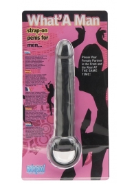 Чёрная насадка на пенис для анальной стимуляции WHATA MAN - 16 см. - Seven Creations - в Красногорске купить с доставкой