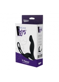 Черный вибромассажер простаты P-PLEASER W ERECTION ENHANCE - Dream Toys - в Красногорске купить с доставкой