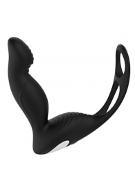 Черный вибромассажер простаты P-PLEASER W ERECTION ENHANCE - Dream Toys - в Красногорске купить с доставкой