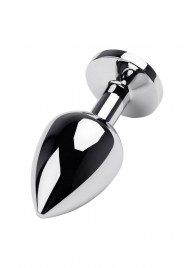 Серебристая коническая анальная пробка с красным кристаллом - 8 см. - ToyFa - купить с доставкой в Красногорске