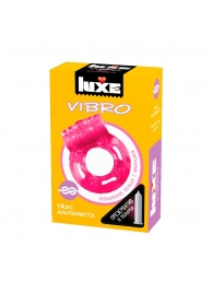 Розовое эрекционное виброкольцо Luxe VIBRO  Ужас Альпиниста  + презерватив - Luxe - в Красногорске купить с доставкой