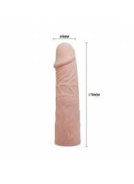 Закрытая телесная насадка-фаллос - 17 см. - Sex Expert - в Красногорске купить с доставкой