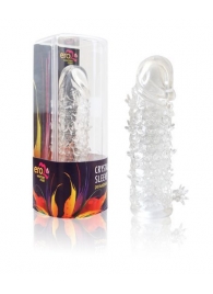 Закрытая прозрачная рельефная насадка Crystal sleeve - 13 см. - Erowoman-Eroman - в Красногорске купить с доставкой