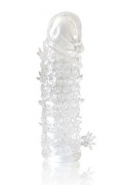 Закрытая прозрачная рельефная насадка Crystal sleeve - 13 см. - Erowoman-Eroman - в Красногорске купить с доставкой
