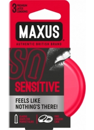 Ультратонкие презервативы в железном кейсе MAXUS Sensitive - 3 шт. - Maxus - купить с доставкой в Красногорске