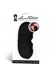 Черная маска на глаза Peek-a-Boo - Lux Fetish - купить с доставкой в Красногорске
