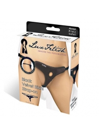 Черные плюшевые трусики для страпона - Lux Fetish - купить с доставкой в Красногорске