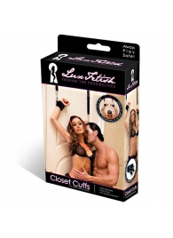 Черные фиксаторы с креплением к двери - Lux Fetish - купить с доставкой в Красногорске