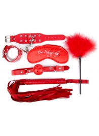 Набор красных БДСМ-аксессуаров из 5 предметов - Notabu - купить с доставкой в Красногорске