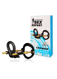 Черный экстендер-растяжитель пениса - Sex Expert - в Красногорске купить с доставкой