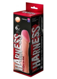 Телесная реалистичная насадка на Harness с коннектором BLACK LINE - 17 см. - LOVETOY (А-Полимер) - купить с доставкой в Красногорске