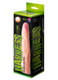 Телесная насадка с венками на Harness с коннектором GREEN LINE - 18 см. - LOVETOY (А-Полимер) - купить с доставкой в Красногорске