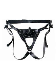 Черный пояс-трусики с насадкой  Soft-Принц  - 17 см. - LOVETOY (А-Полимер) - купить с доставкой в Красногорске